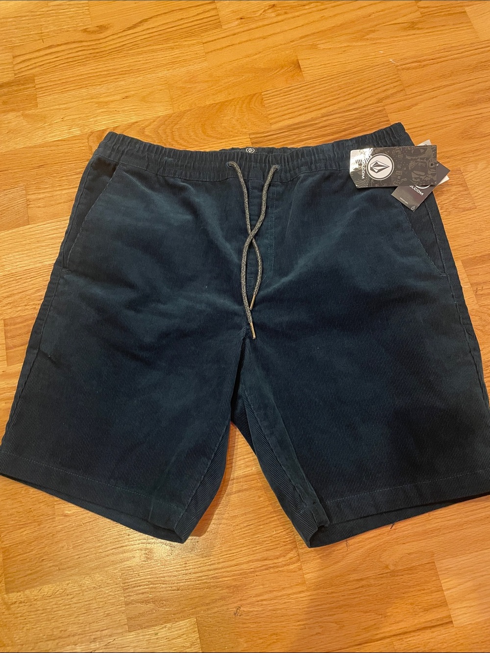 Volcom Men's Navy Blue Corduroy Drawstring Shorts